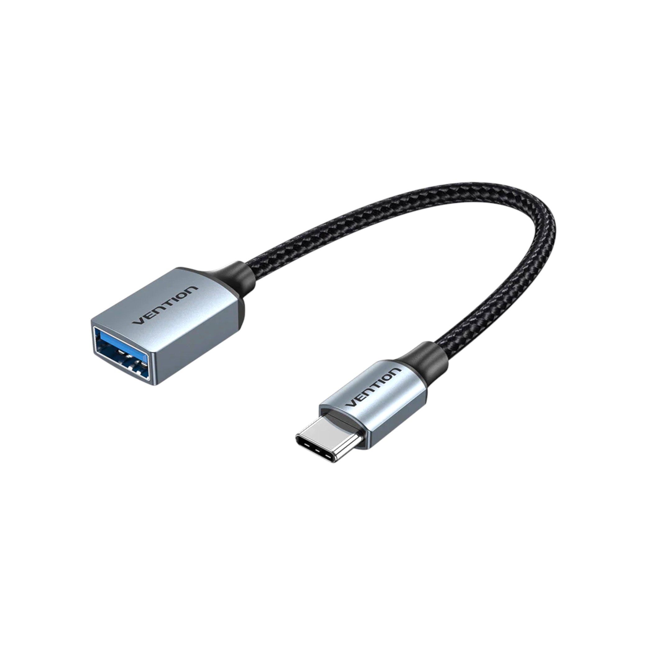 VENTION Câble OTG USB-C Mâle vers USB-A Femelle 0,15m (Gris)