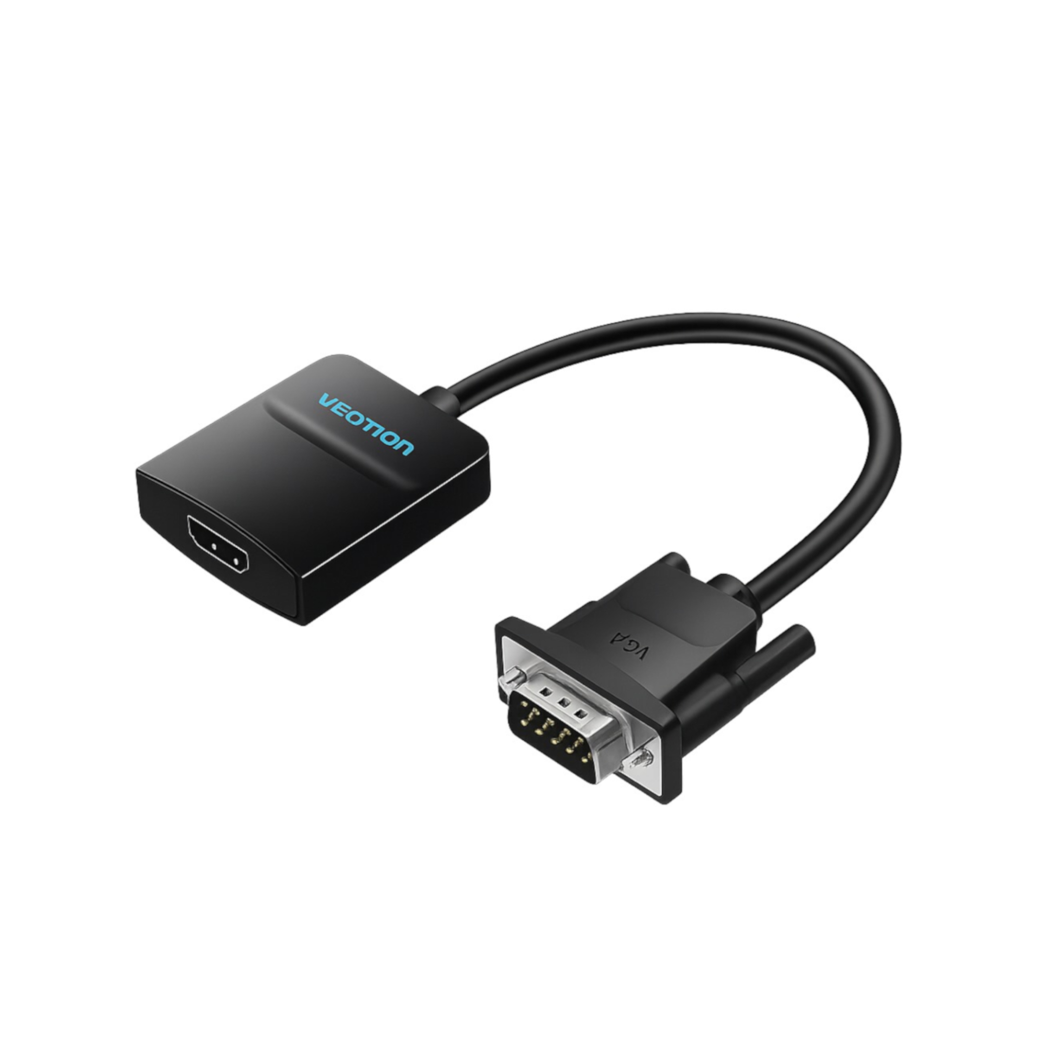 VENTION Convertisseur VGA vers HDMI avec Micro USB Femelle + Port Audio 0,15m (Noir)