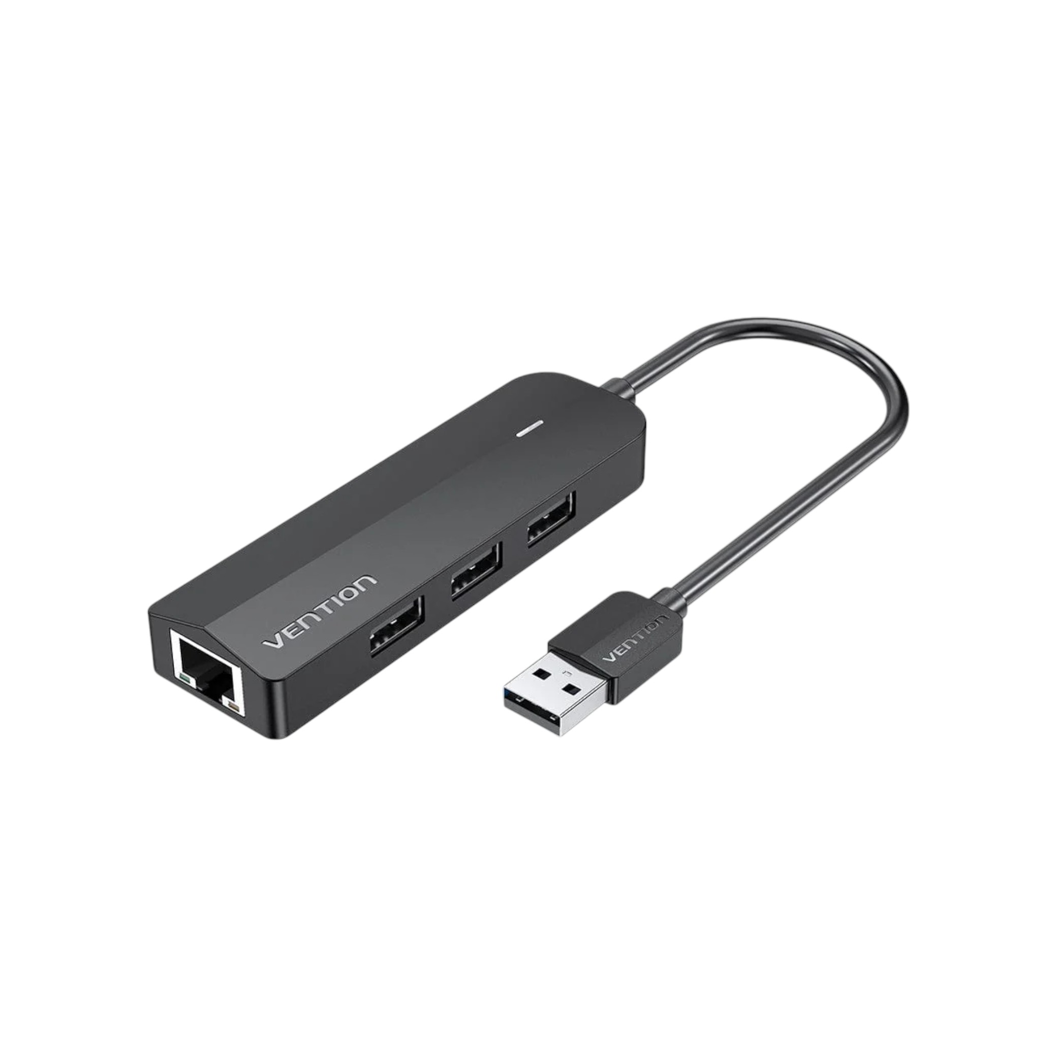 VENTION Hub 3 Ports USB 2.0 + Adaptateur Ethernet 100M 0,15m (Noir)