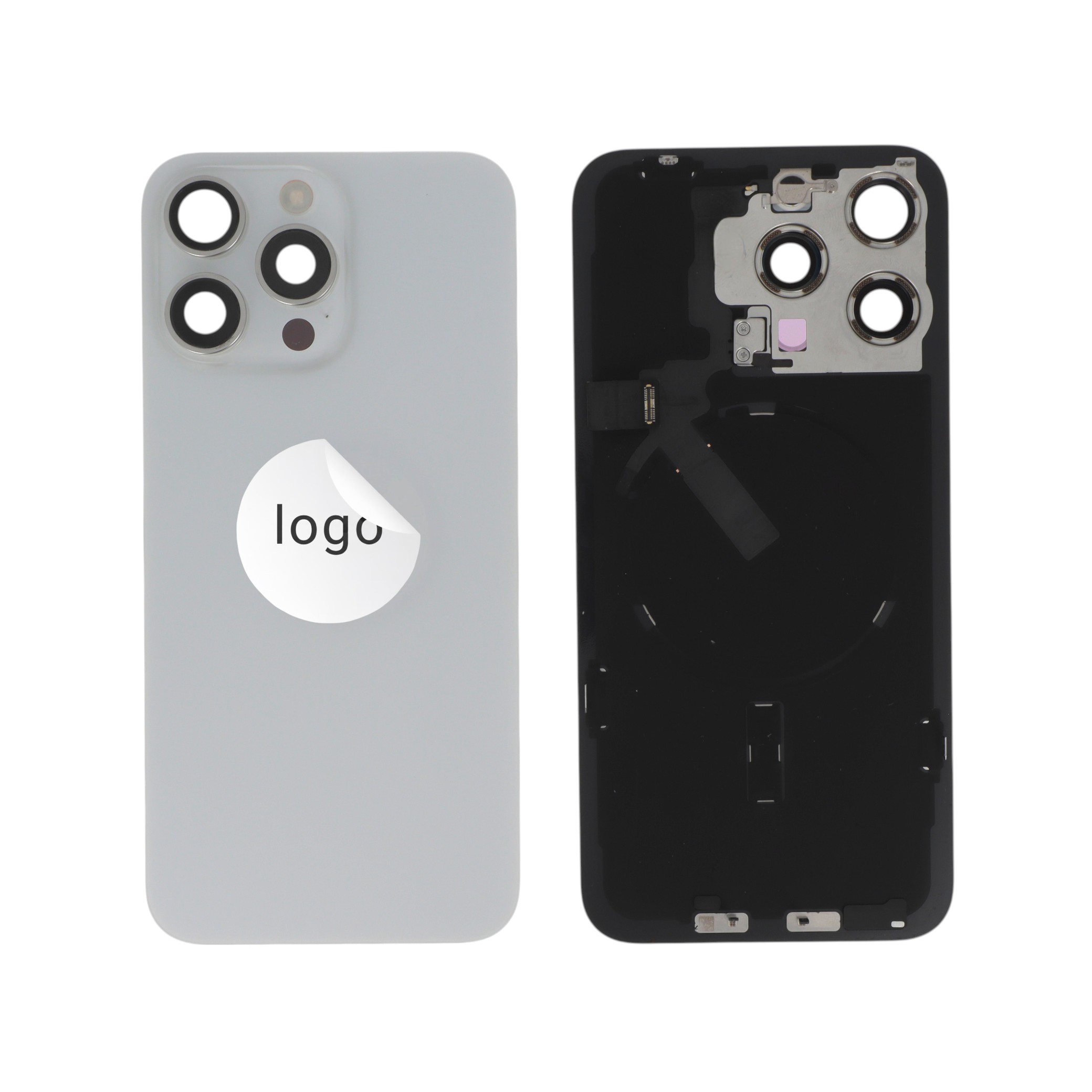 Vitre Arrière Complète Titane Blanc iPhone 15 Pro Max (Pulled A)