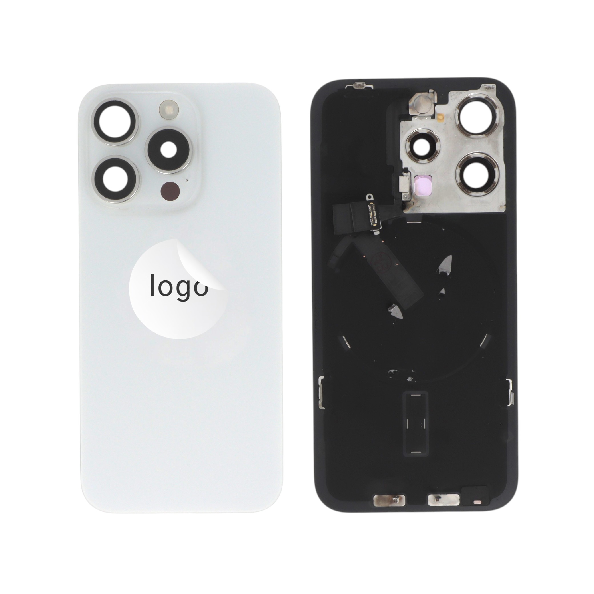 Vitre Arrière Complète Titane Blanc iPhone 15 Pro (Pulled A)