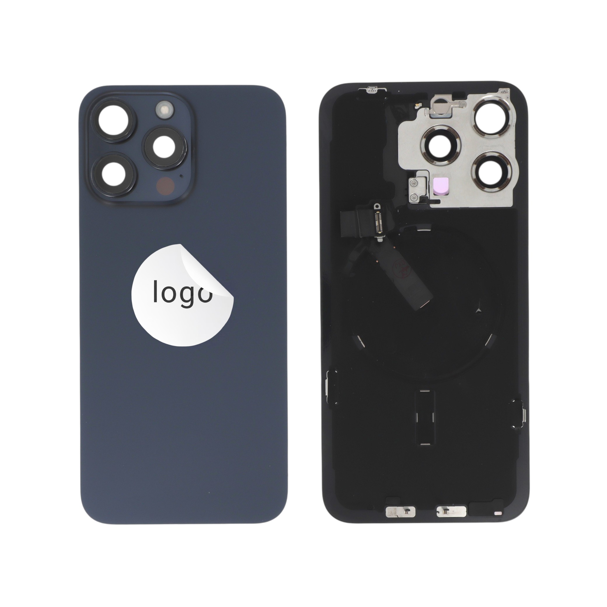Vitre Arrière Complète Titane Bleu iPhone 15 Pro Max (Pulled A)