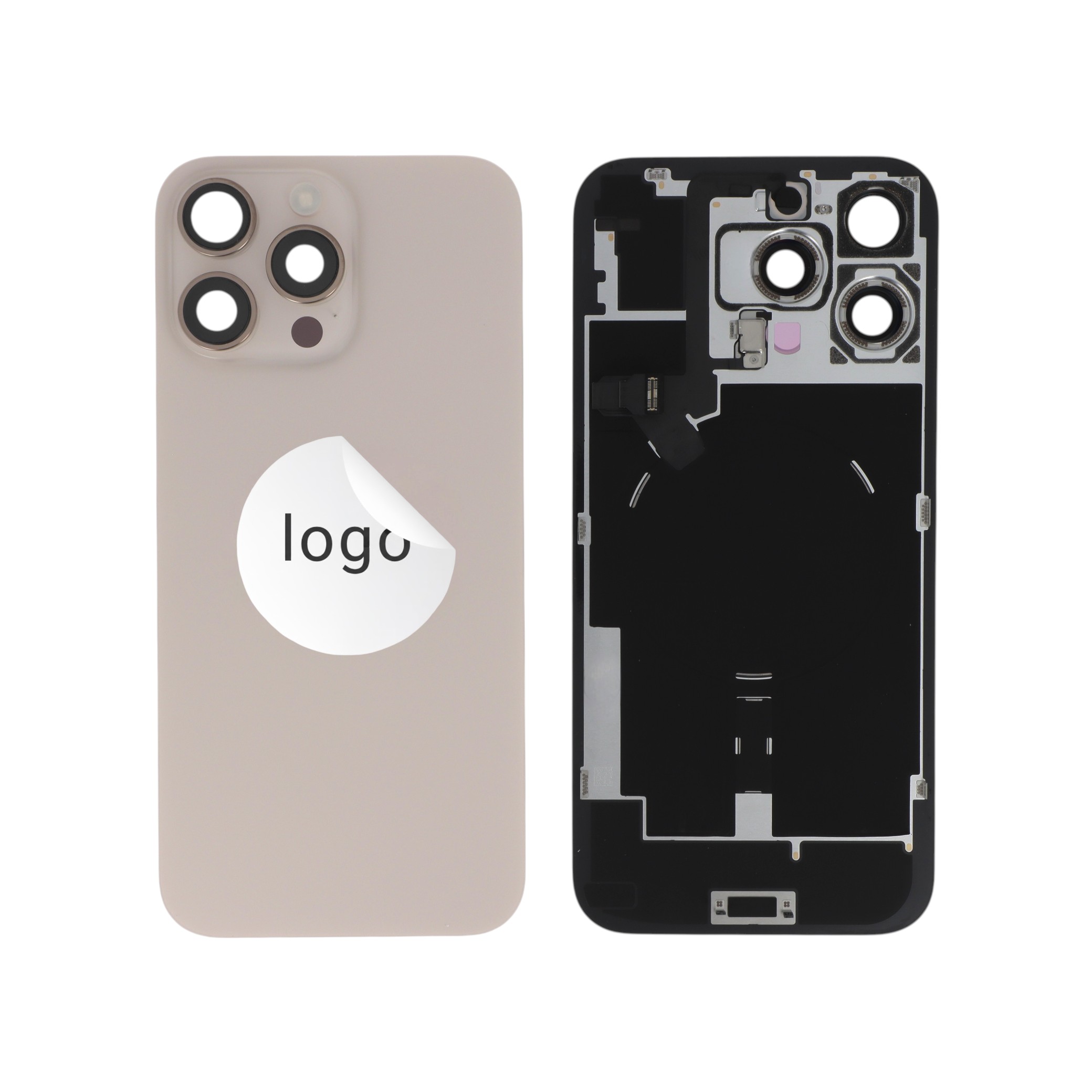 Vitre Arrière Complète Titane Desert iPhone 16 Pro Max (Pulled A)