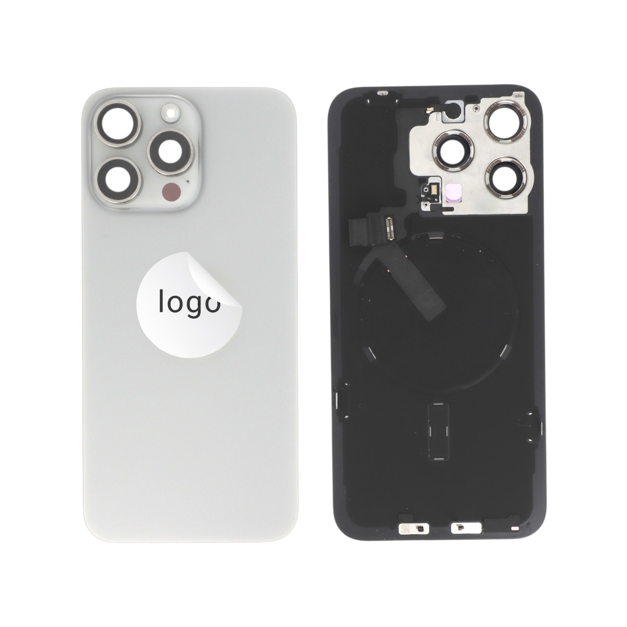 Vitre Arrière Complète Titane Naturel iPhone 15 Pro Max (Pulled A)