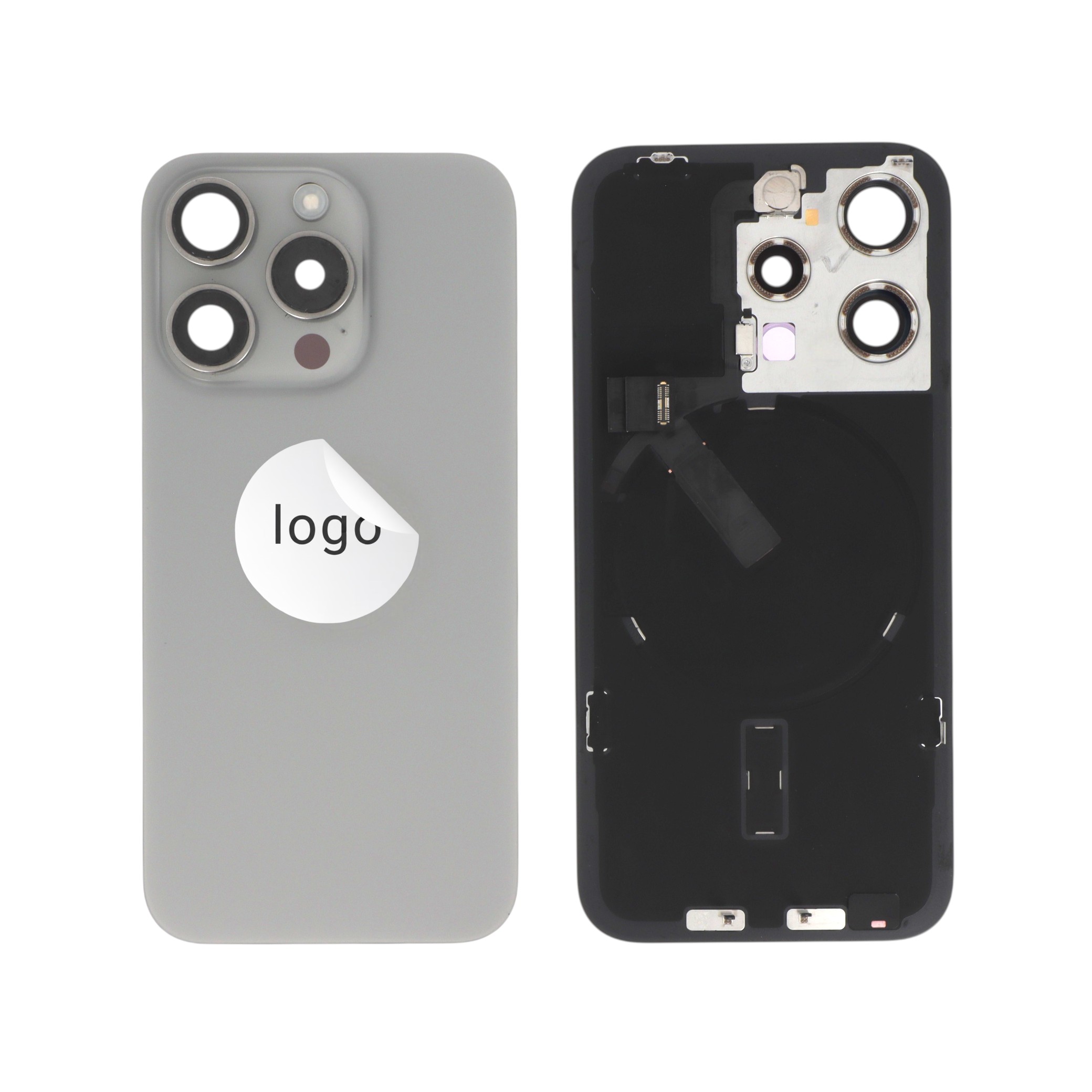 Vitre Arrière Complète Titane Naturel iPhone 15 Pro (Pulled A)