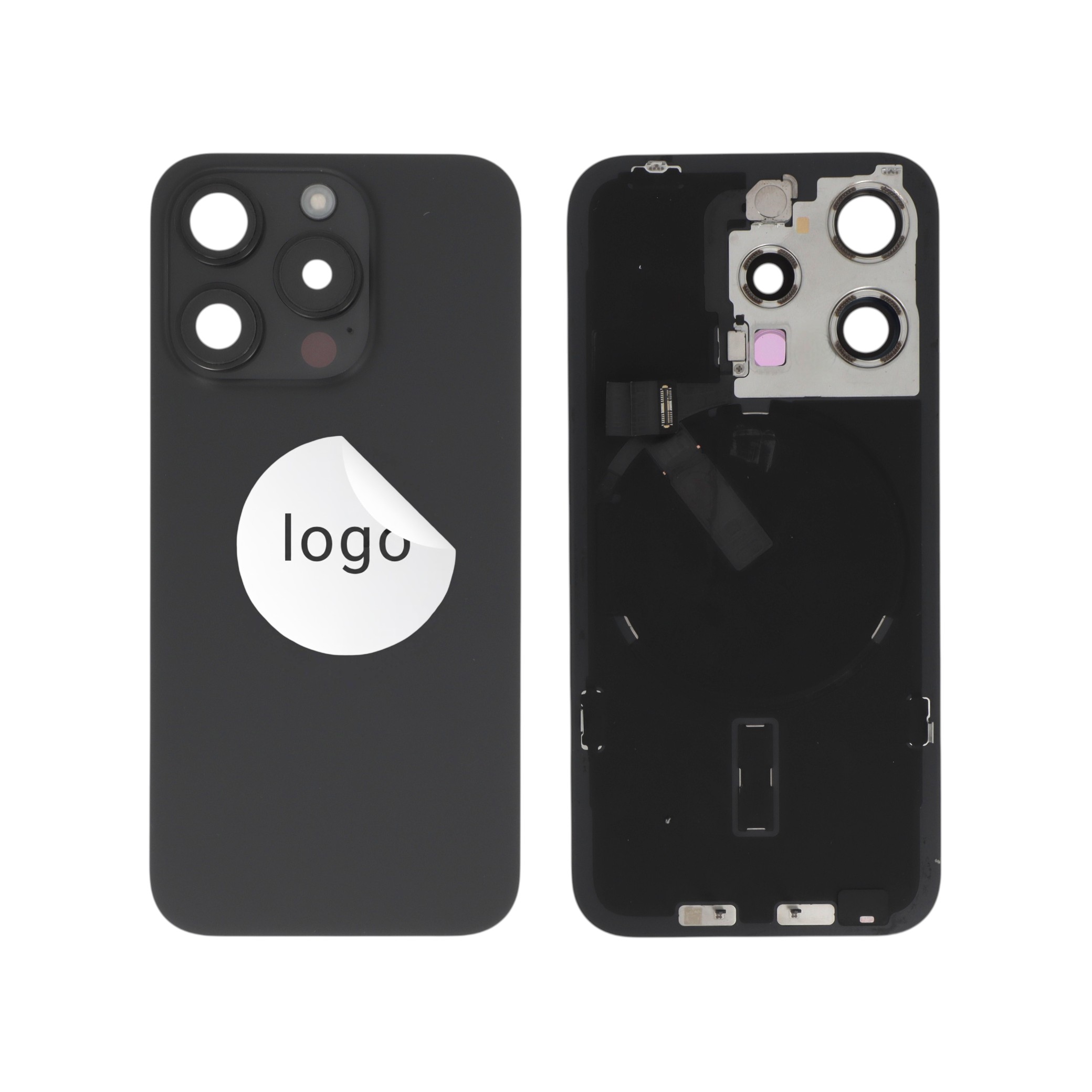 Vitre Arrière Complète Titane Noir iPhone 15 Pro (Pulled A)