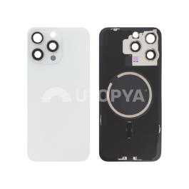 Vitre Arrière Titane Blanc iPhone 15 Pro Max (Avec MagSafe) (Sans Logo)