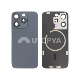 Vitre Arrière Titane Bleu iPhone 15 Pro (Avec MagSafe) (Sans Logo)