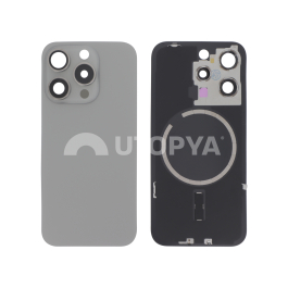 Vitre Arrière Titane Naturel iPhone 15 Pro (Avec MagSafe) (Sans Logo)