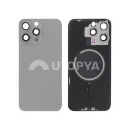 Vitre Arrière Titane Naturel iPhone 15 Pro Max (Avec MagSafe) (Sans Logo)