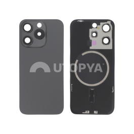 Vitre Arrière Titane Noir iPhone 15 Pro (Avec MagSafe) (Sans Logo)