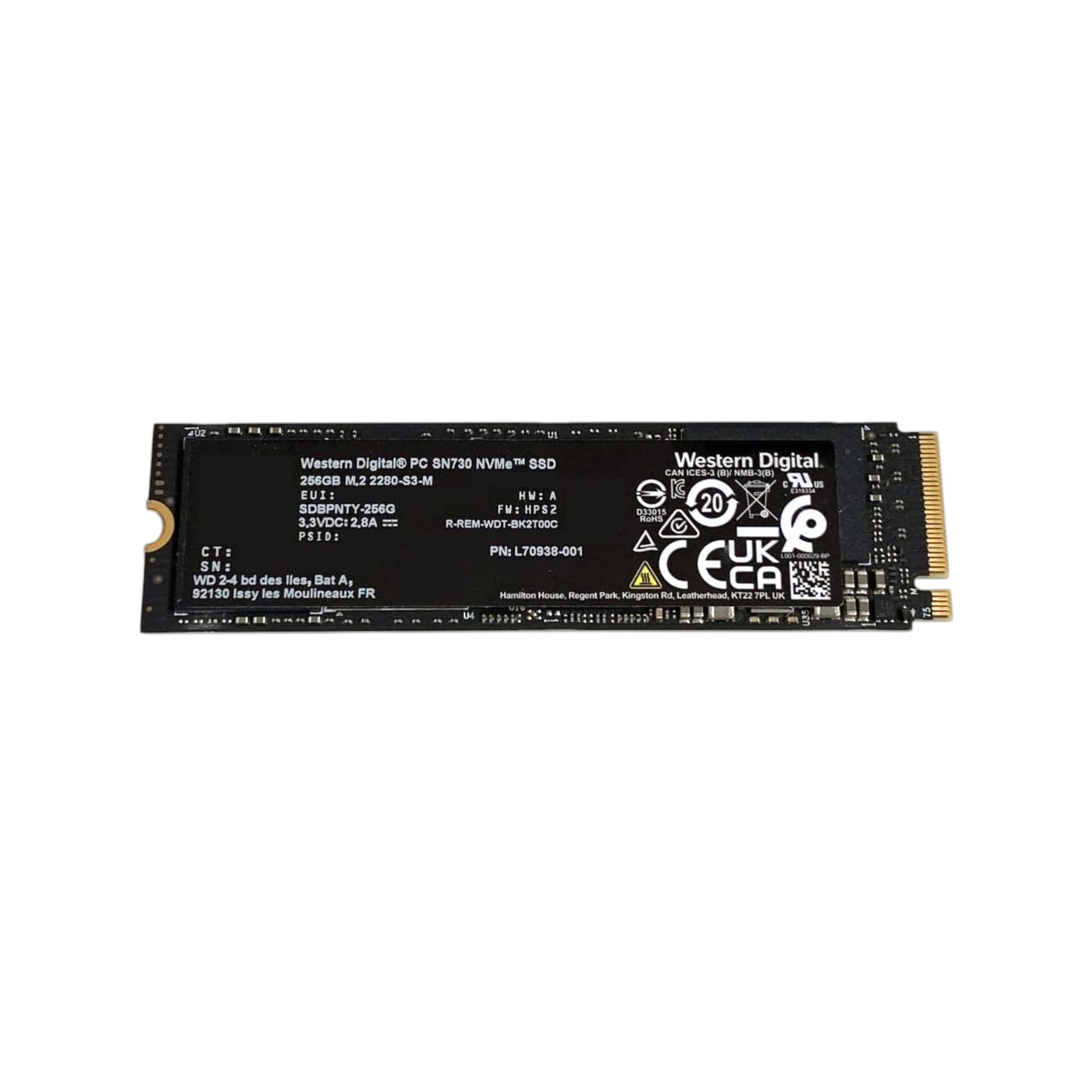 Western Digital SSD M2 NVMe (256Go) (Refurb)